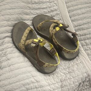 Chaco Brown and Yellow Strapped Sandals